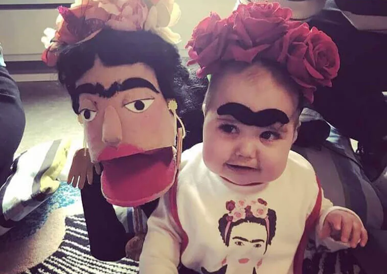 Child in a Frida Kahlo-inspired costume